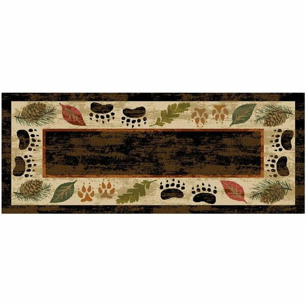 Mayberry Rug 20 x 44 in. Cozy Cabin Printed Nylon Kitchen Mat & Rug, Timber Ridge CC20676 20X44